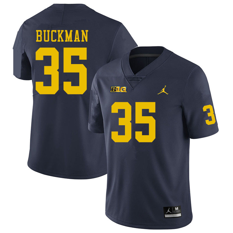 Men #35 Luke Buckman Michigan Wolverines College Football Jerseys Sale-Navy